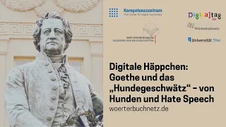 Goethes Schimpfwörter im 18. Jhd.  – "Hundegeschwätz" und Hate Speech