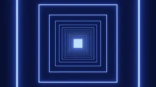 VJ LOOP NEON Hypnotic Blue Square Tunnel Abstract Background Video Lines Pattern 4k Screensaver free