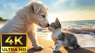Baby Animals 4K ~ Music is soothing, calms the nervous system and refreshes the soul ~ Music heals