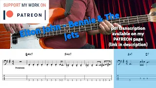 Elton John - Bennie & The Jets (Bass cover with tabs)