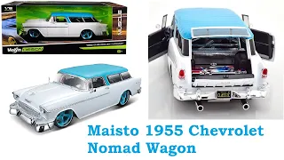Maisto 1955 Chevrolet Nomad Wagon White 1 18 Scale Diecast Model Car 32613