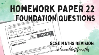 Half Past Paper - Week 22 - Foundation (Calculator) Edexcel GCSE Maths - Maths Revision