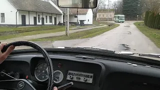 Trabant 601 cold start - POV drive - bumpy Hungarian roads