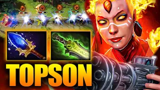 IMBA SHOT GUN MID By Topson Lina - Full of magical Build With Max Stack Fiery Soul 7.35d DotA 2