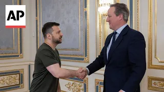 Zelenskyy welcomes UK Foreign Secretary Cameron in Kyiv