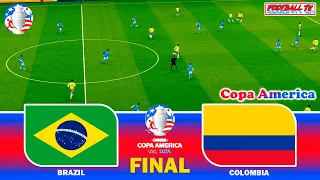 BRAZIL vs COLOMBIA - Copa America Final | Full Match & All Goals 2024 | eFootball PES Gameplay