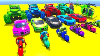 GTA V Epic New Stunt Race For Car Racing Challenge by Super Cars, Helicopter and Monster truck