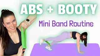 15 MIN AB, CORE AND BOOTY BURNER WORKOUT || Mini Resistance Band Routine On Floor Level