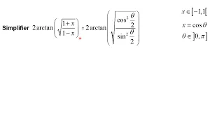 Simplifier arctan(sqrt((1+x)/(1-x))