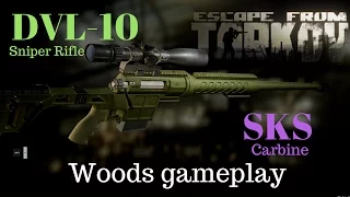 Escape from Tarkov DVL-10 sniper and SKS carbine V's AI on Woods