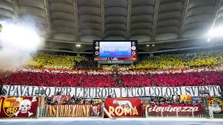 Inno , coreografia e tifo | Curva Sud Roma in casa contro Brighton | [07/03/2024]