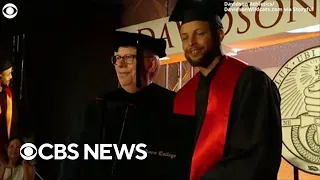 Steph Curry graduates at former college