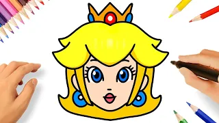 HOW TO DRAW PRINCESS PEACH EASY 👑