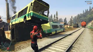 GTA 5 Spider Man And Train Fight [Spider Man vs Train]