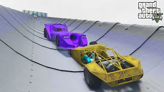 Cars Vs Cars in Snow 999.999% People Fall Down in This GTA 5 Race!