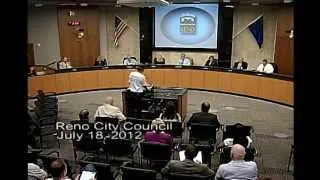 Reno City Council Meeting 7-18-12