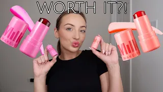 Milk Makeup Cooling Water Jelly Tint Lip + Cheek Blush Stain First Impression + Try on! Worth It?!