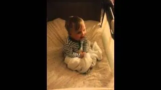 9month old baby laughing hysterically at mum