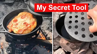 Campfire Pizza Using Cast Iron Dutch Oven!