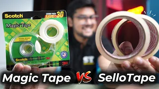 Scotch Invisible Magic Tape Vs SelloTape - Which is Best for Students? | MEGA COMPARISON| 🔥🔥