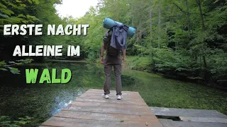 Zieh ich es durch ??? | erste Nacht alleine im Wald🌳 | Bushcraft | Outdoor