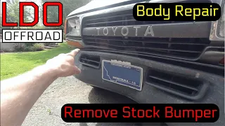 Body Repair and Remove Stock Bumper on my Land Cruiser