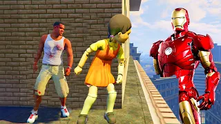 Franklin play HIDE AND KILL with Squid Game Doll & IRON MAN In GTA 5...
