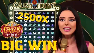 Crazy Time 2500x Cash Hunt BIG WIN!!! 😱🤑