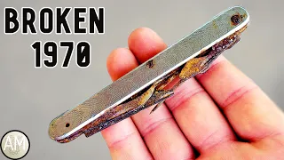 Broken Vintage Folding Knife Restoration - Russia 1970