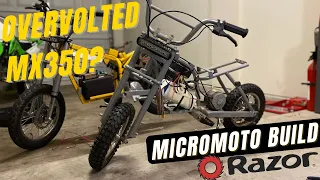 Razor MX350 Micromoto Build | Power Upgrade Overvolting the Stock Motor 36V for more Speed