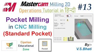 Mastercam Mill 2D - Standard Pocket Milling Operation || Pocket Milling Toolpaths || Roughing