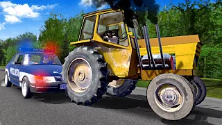 POLICE CHASE DRAG TRACTOR! (My Summer Car)