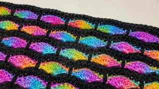 SUPER EASY Crochet Stitch For Blankets And Scarfs / Stacked Brick Stitch Tutorial