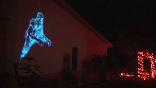 14 projectors using AtmosFEARfx files (clip 20) - Halloween 2017