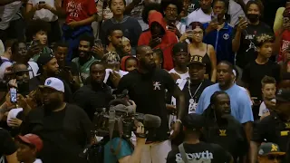 LeBron James Entrance | Shows Mad Hops With Warm up Dunks In The CrawsOver Pro-Am League 👑