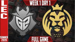 G2 Esports vs Mad Lions | Day 1 Week 1 S10 LEC Summer 2020 | G2 vs MAD W1D1