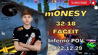 G2 m0NESY (32-18) Inferno POV @ FACEIT ranked 2022.12.29 - CSGO POV