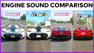 Forza Horizon 4 | The Crew 2! Engine Sound Comparison | Jesko & Corvette C8