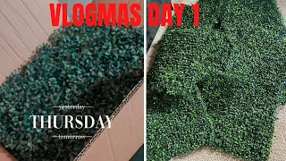 VLOGMAS DAY 1 | DIY CHEAP Grass Wall Tutorial