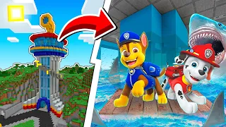 LA CASA DE PAW PATROL SE INUNDA DE TIBURONES EN MINECRAFT 🦈