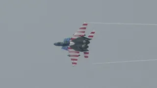 F-15 in Red White Blue Colors. Pacific Airshow. Huntington Beach. Saturday. 4K 60fps. 2023.