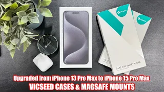 Black Titanium iPhone 15 Pro Max Unboxing with VICSEED Magsafe Cases and Mount Reviews!