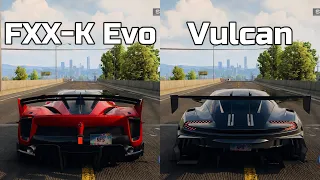 NFS Unbound: Ferrari FXX-K Evo vs Aston Martin Vulcan - WHICH IS FASTEST (Drag Race)