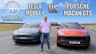 Tesla Model Y vs Porsche Macan GTS: ICE VS EV Shootout | Fifth Gear