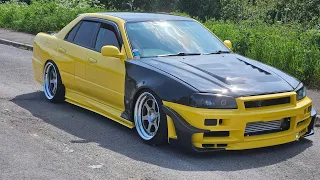 The making of, my r34 4door skylines new look 💛