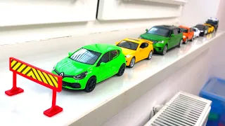 Diecast Cars Moving By Hand On The Windowsill Welly Cars