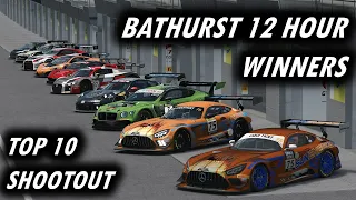 Bathurst 12 Hour winning cars in an ultimate Top 10 Shootout (Assetto Corsa)