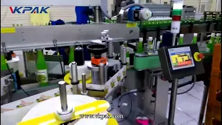 étiqueteuse automatique de bouteilles rondes à deux autocollants