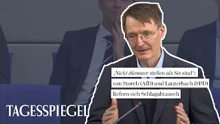 „Nicht dümmer stellen als Sie sind“: von Storch (AfD) & Lauterbach (SPD) streiten im Bundestag