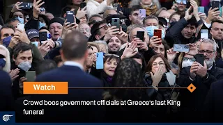 Crowd boos government officials at Greece's last King funeral